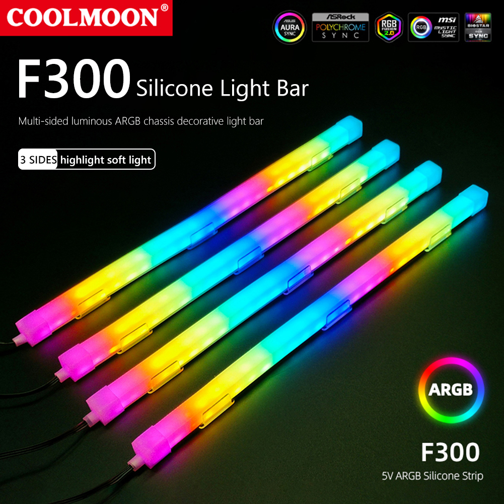 Led Gaming Light Strip - 1/2PCS COOLMOON 30cm Aluminum alloy RGB