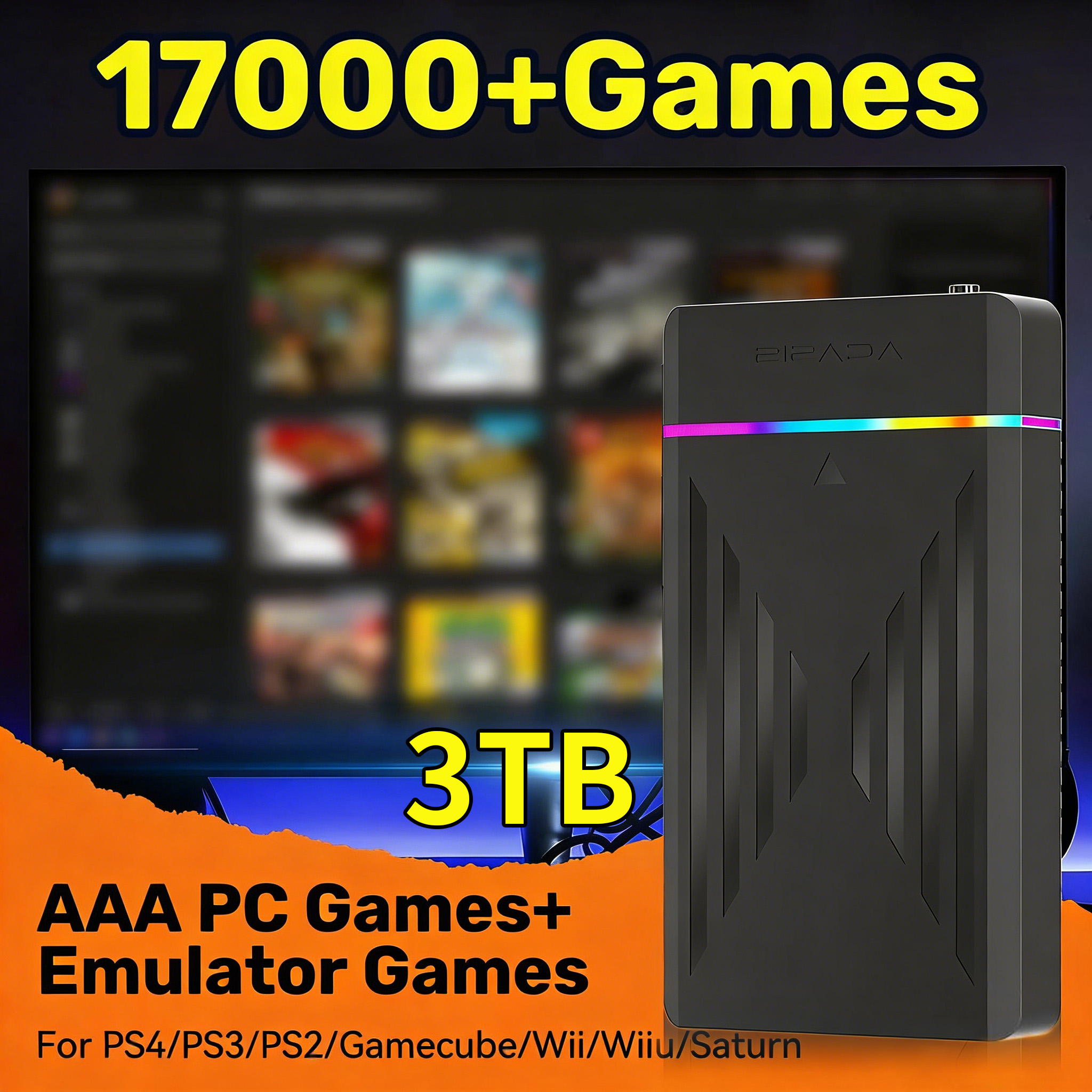 Portable 3TB Gaming HDD Video  - Gaming Console Windows บทวิจารณ์และราคา