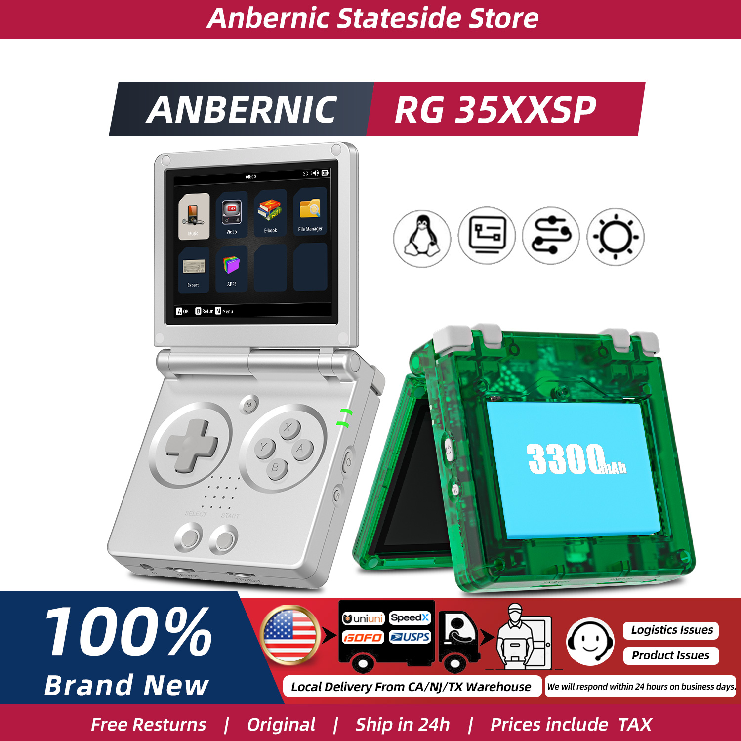ANBERNIC RG35XXSP FILP 3.5 Inc - Gaming Console Years บทวิจารณ์และราคา