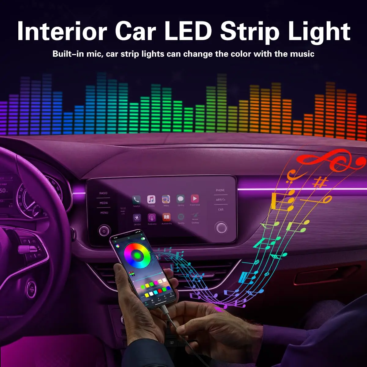 RGB LED Car Ambient Light Kit  - Led Gaming Light Strip บทวิจารณ์และราคา