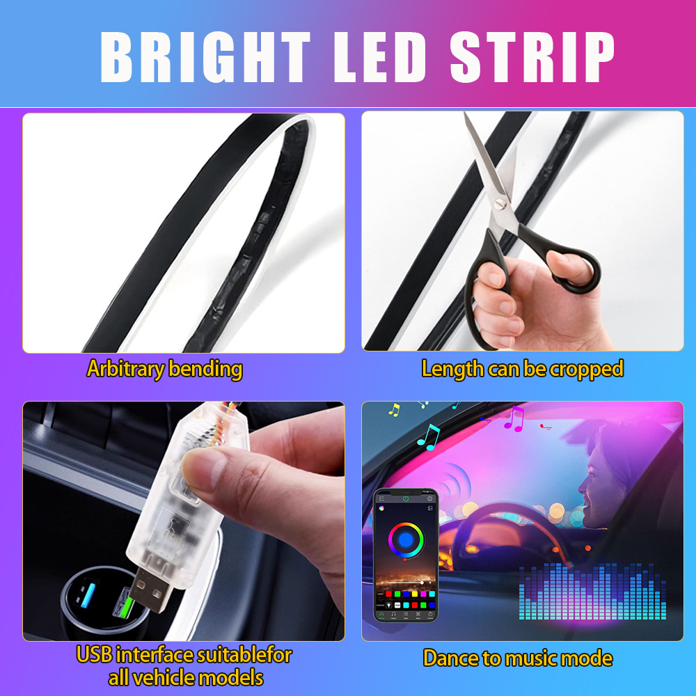 Car Atmosphere Lighting Strip  - Led Gaming Light Strip บทวิจารณ์และราคา