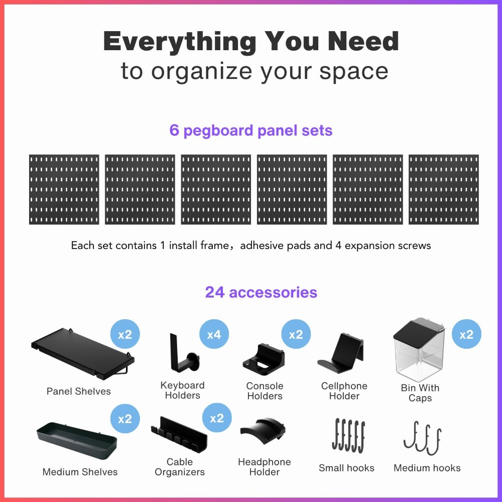 Pegboard Wall Organizer for Ga - Gaming Console Images บทวิจารณ์และราคา