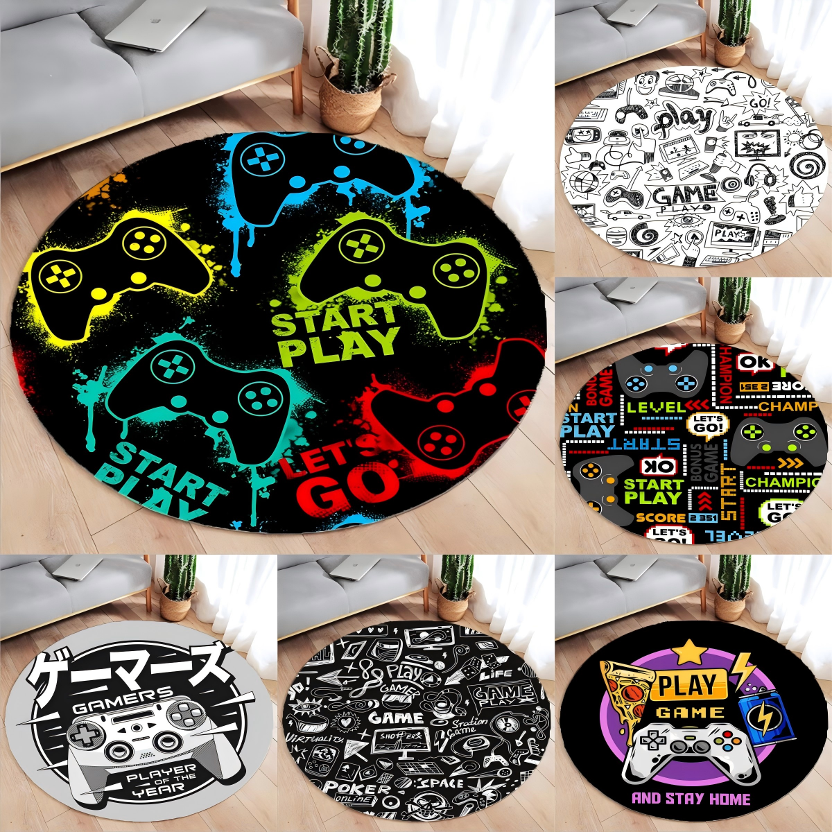 Gaming Console Round Rug Non-S - Console Gaming Hand บทวิจารณ์และราคา