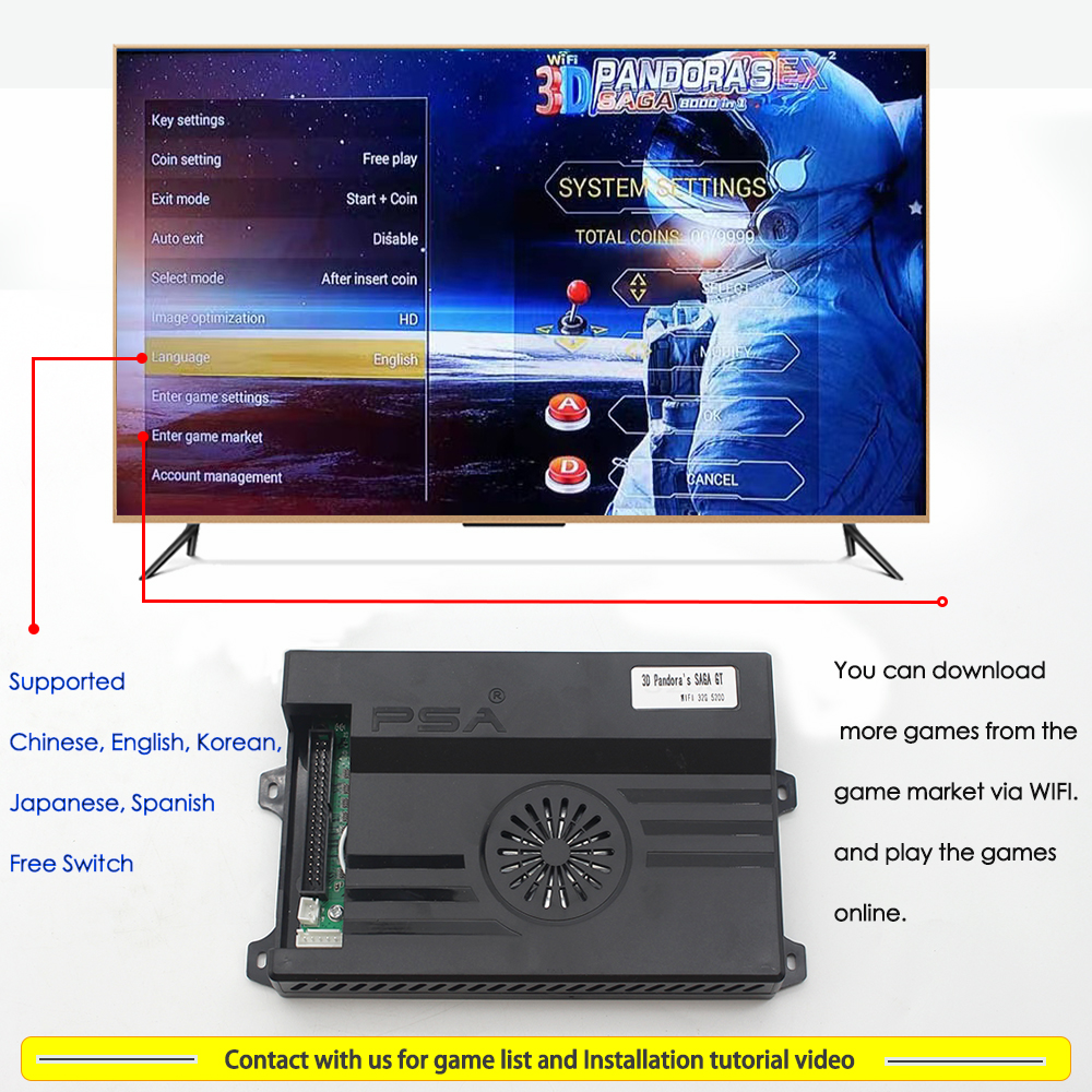 10000 in 1 3D Pandora Saga Box - Gaming Console Years บทวิจารณ์และราคา