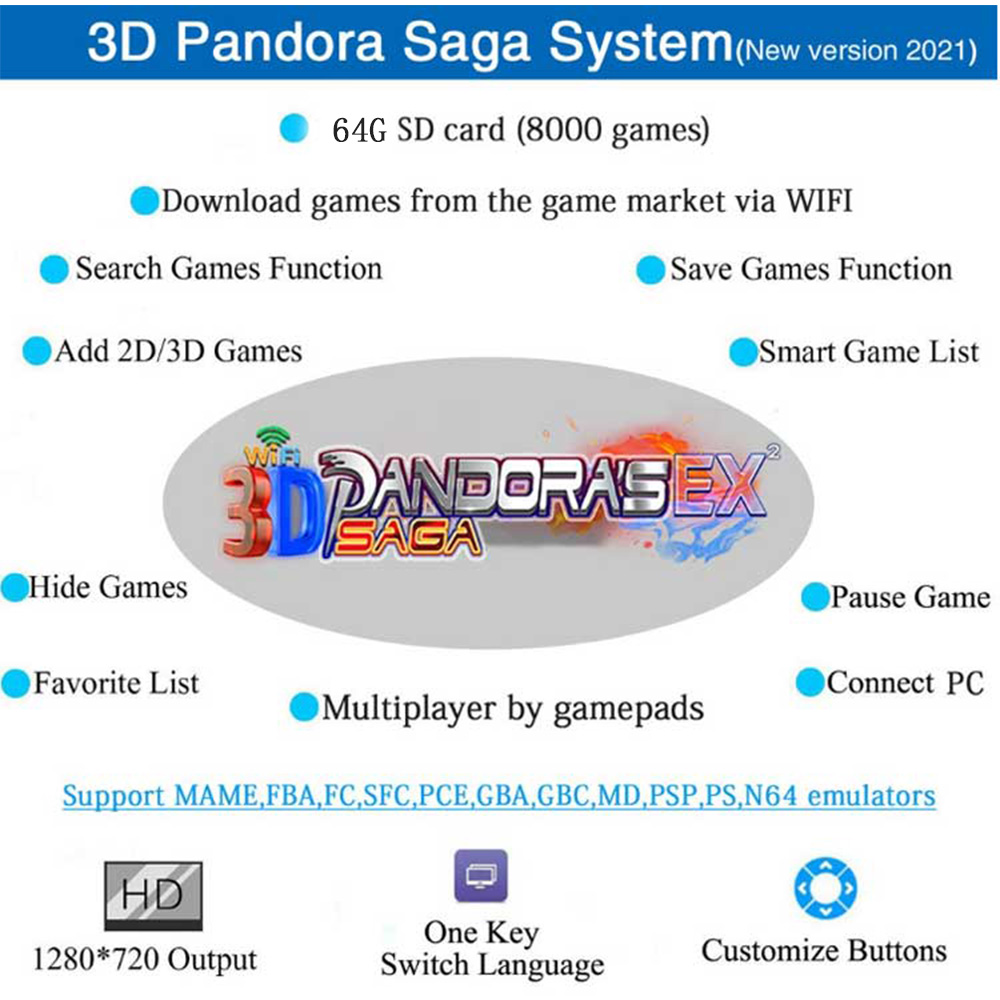 10000 in 1 3D Pandora Saga Box - Gaming Console Years บทวิจารณ์และราคา